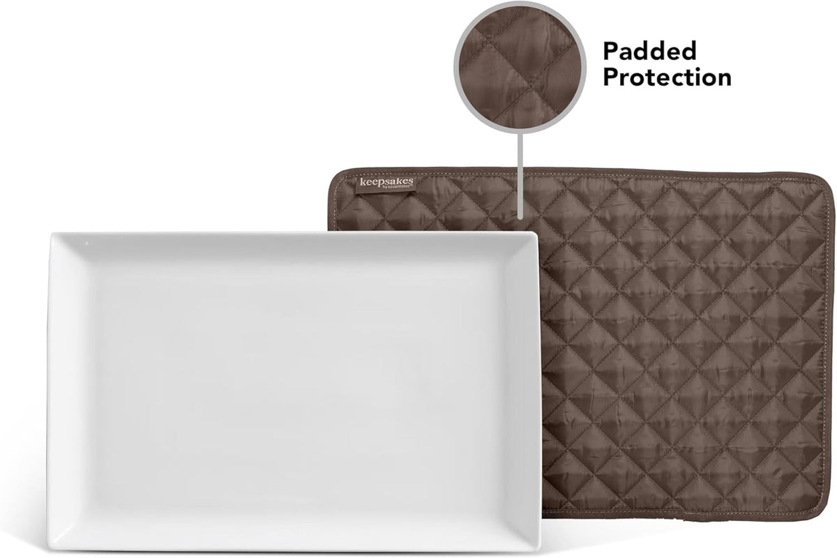 Covermates Keepsakes - Quilted Divider Set - Set of 4 - Scratch & Breakage Protection - Stain Resistant - Machine Washable - China Storage, Bronze
