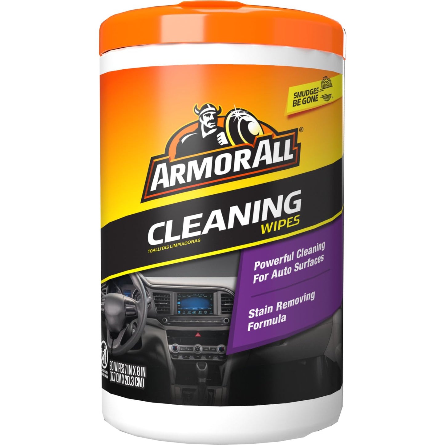 Armor All Car Cleaning Wipes, 90 Count Canister, Car Wipes