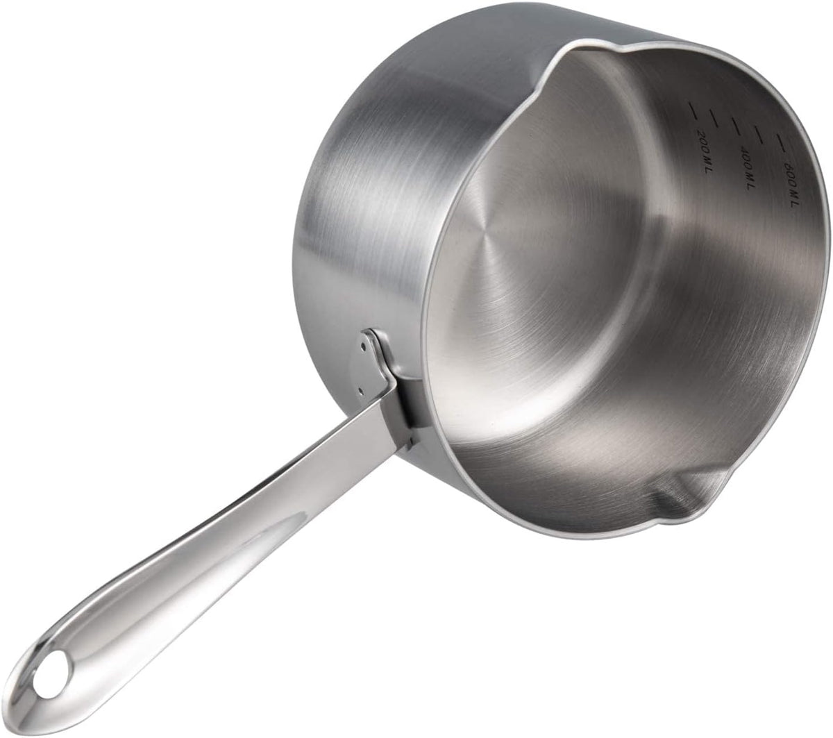 IMEEA Milk Butter Warmer Mini Butter Melting Pot Coffee Maker with Dual Pour Spout 18/10 Tri-Ply Stainless Steel (20oz/600ml)