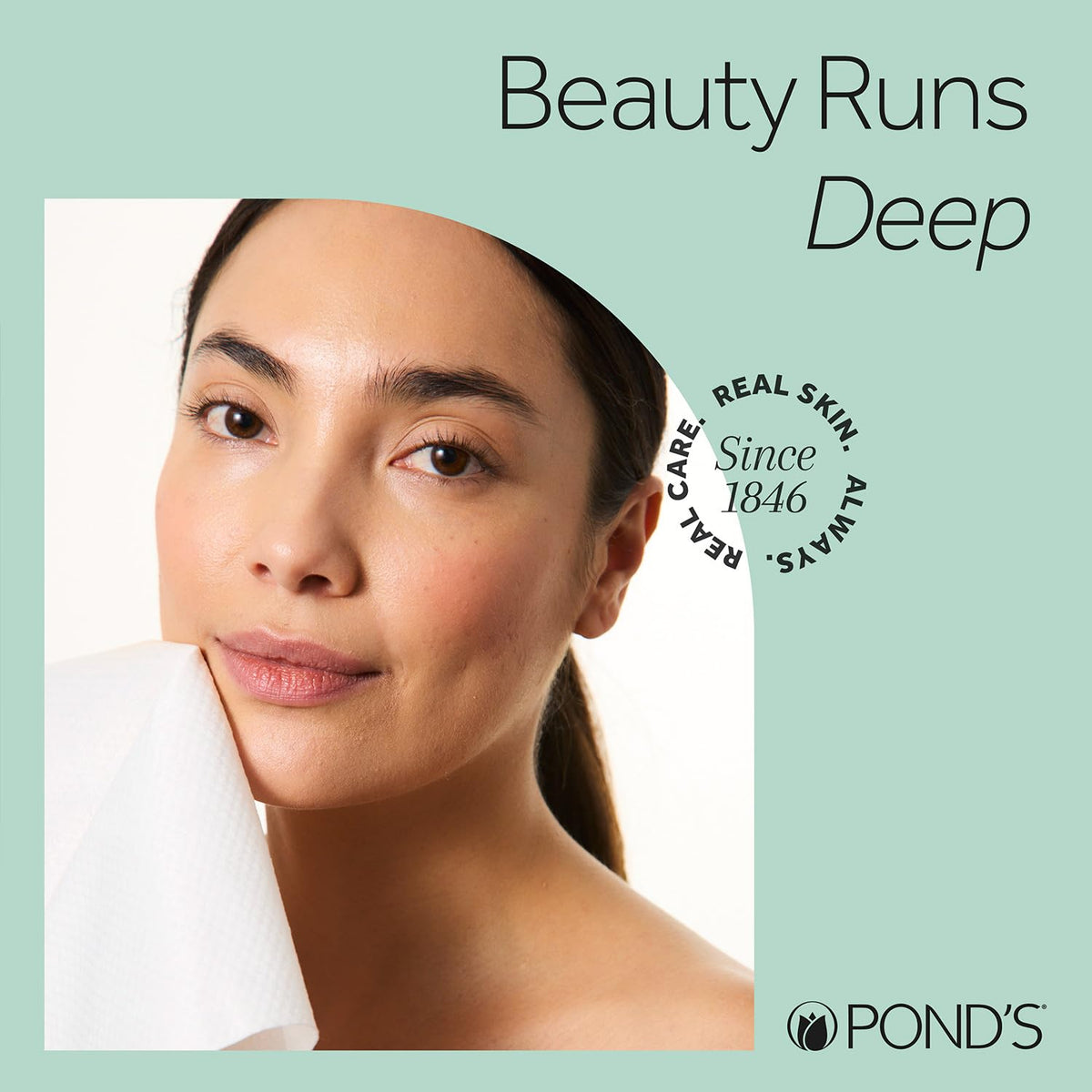POND’S Disposable Face Towel 2-Pack (50 Per Box) – Ultra Soft Biobased Dry Face Towels – Clean & Hygienic Makeup Remover Wipes, Facial Cleansing, Exfoliating, Gentle on Sensitive Skin