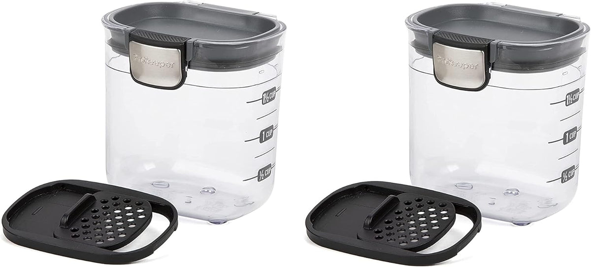 Progressive PKS-401 1.5 Cup Mini Prokeeper+ Airtight Silicone Seal Storage Container Great For Spices & Baking Acessories (2- Piece)