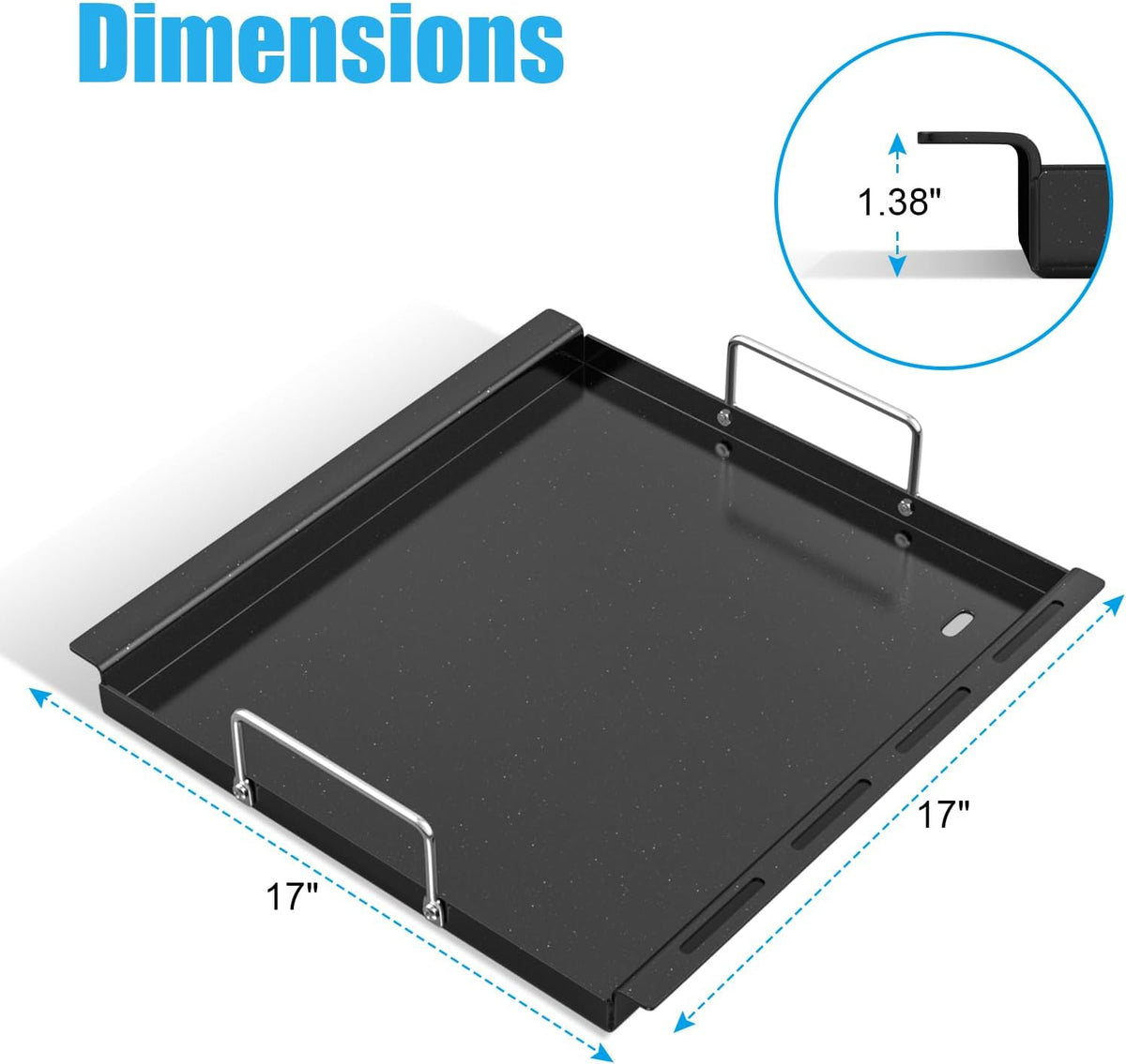 17 Inch Full-Size Griddle Inserts for Charbroil Performance 2 Burner 463631410 463660421 463655621 463622514 463630422 463343015, Flat Top Griddle Plate Parts for Charbroil G460-0500-W1 G430-0016-W1