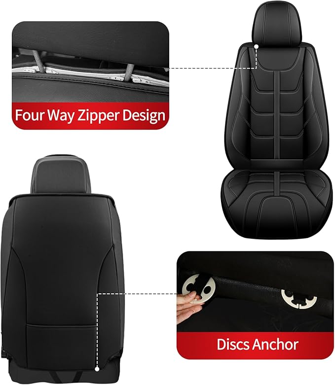 TTX LIGHTING Car Seat Covers fit for Mazda CX-5 2013-2026 Full Set: Premium Leather Automotive Seat Cover with Airbag Compatible Waterproof (5 Seats, Black)