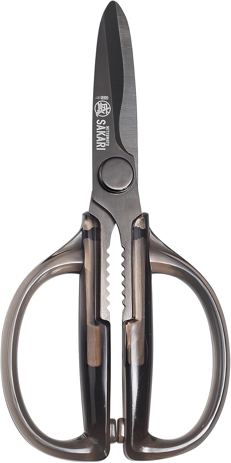 MITSUMOTO SAKARI Heavy Duty Japanese Kitchen Scissors, Multipurpose Detachable Stainless Steel Kitchen Shears, Sharp Cooking Scissors for Meat, Fish, Nuts, Vegetables