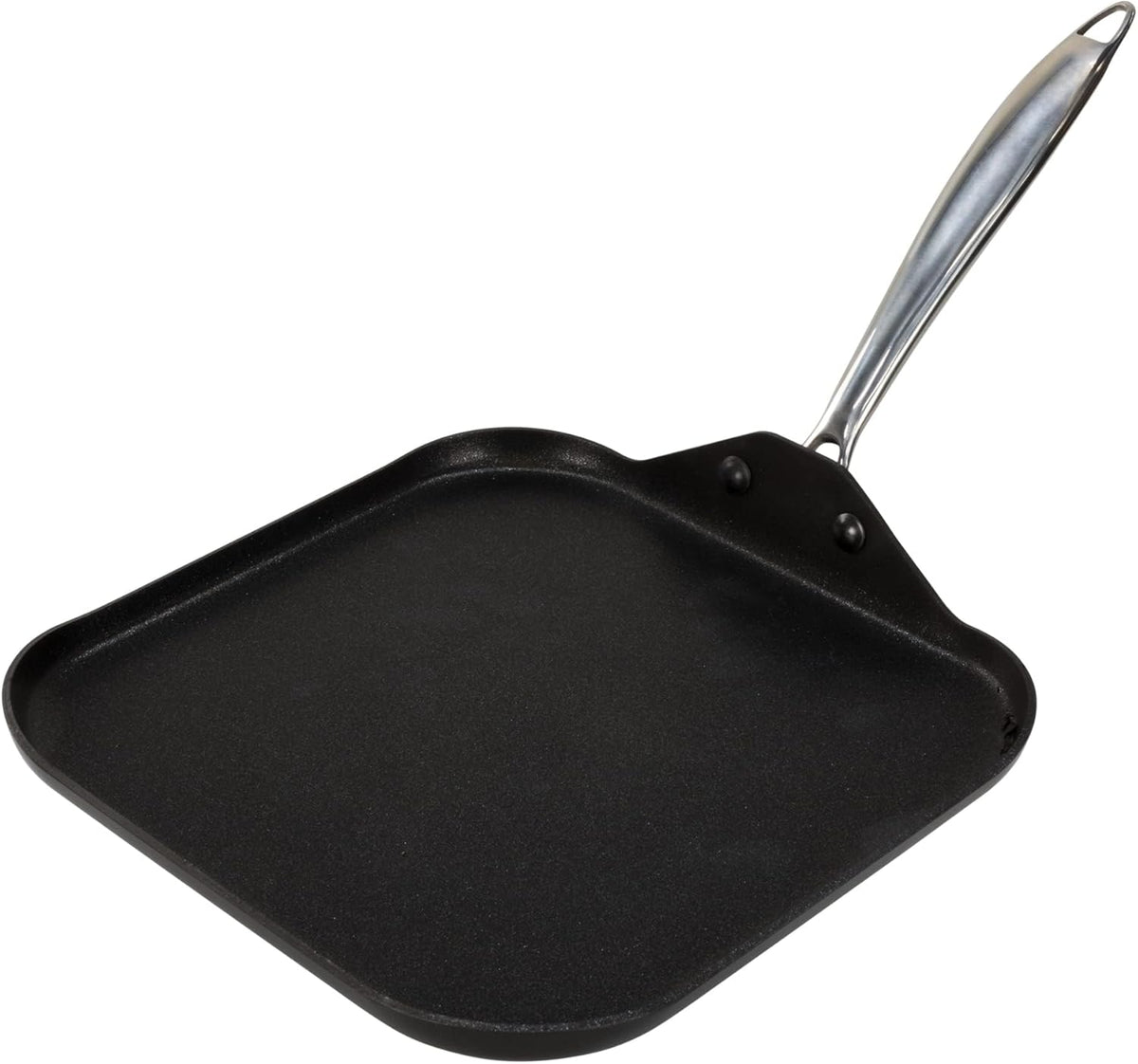 Vasconia Urban 11" Square Nonstick Griddle Pan - Home and Commercial Kitchen Cookware, Dishwasher and Oven Safe Up to 475°F - Made in Mexico Aluminum Griddle Pan for Stove Top with Fast-Cooling Handle