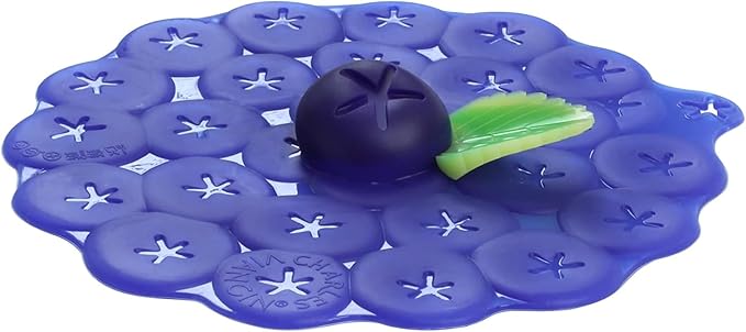 Charles Viancin - Blueberry Silicone Lid for Food Storage and Cooking - 6''/15cm - Airtight Seal on Any Smooth Rim Surface - BPA-Free - Oven, Microwave, Freezer, Stovetop and Dishwasher Safe