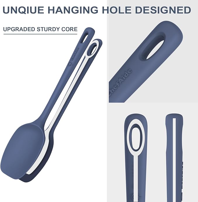 5 Pieces Silicone Spatula Set, Food Grade Rubber Spatula, Upgrade Strong Handle with Ergonomic Grip, Heat Resistant Up to 600°F for Nonstick Cookware, Cooking