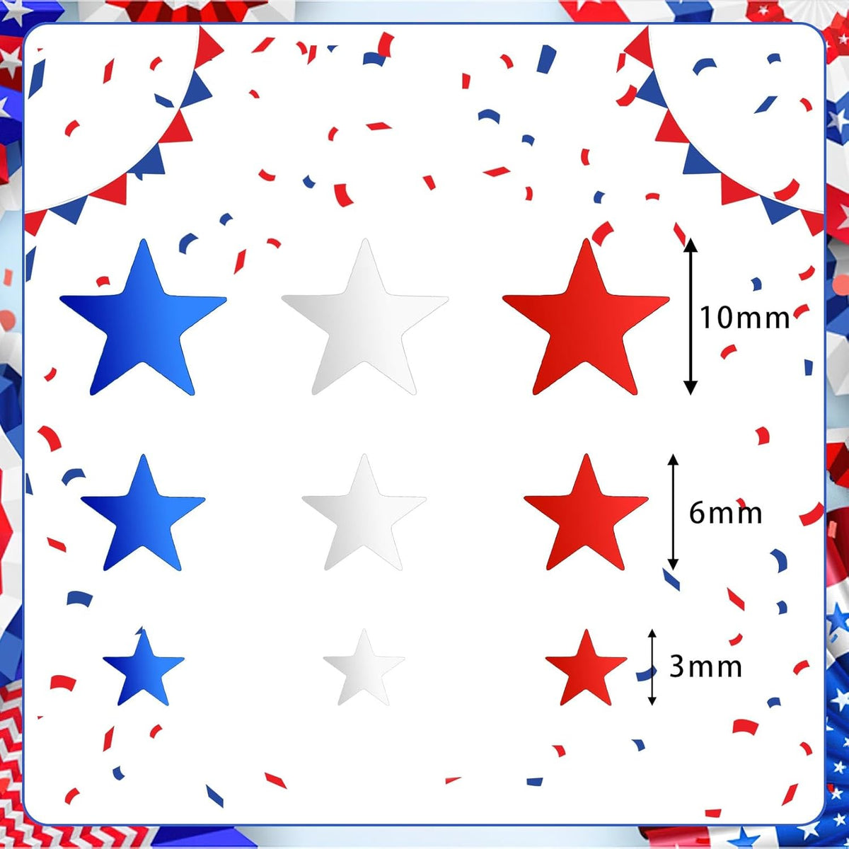 MARFOREVER 4th of July Confetti, Red White and Blue Confetti Table Decorations Glitter Patriotic Scatter Independence Day Star Sprinkles for Fourth of July Memorial Day Party Supplies