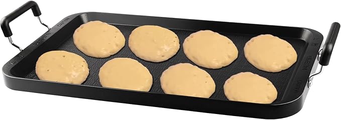 Vayepro Stove Top Griddle, 22 Inch 2 Burner Large Grill Pan for Stove Top, Non-Stick Aluminum with Handles, Indoor Outdoor Cooking/Camping