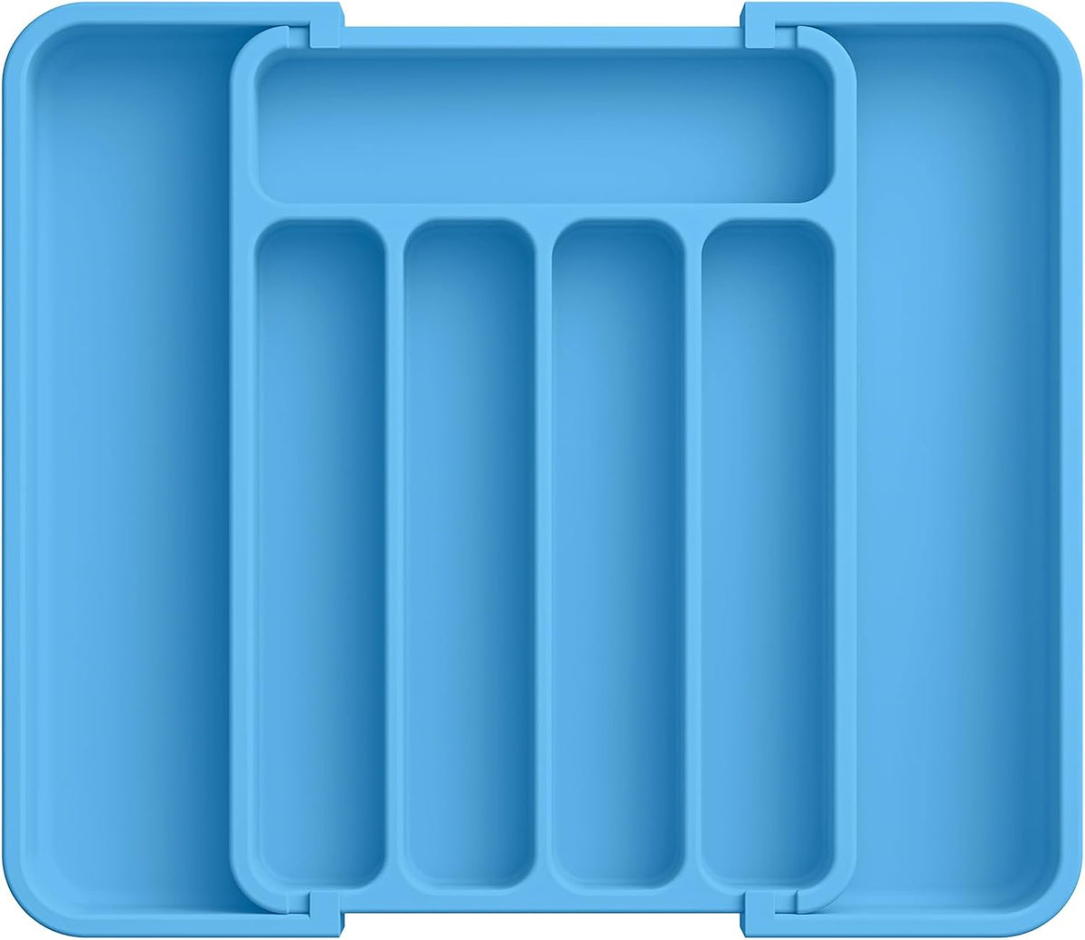 Aujen Silverware Organizer - Expandable Kitchen Drawer Organizer, Adjustable Utensil Organizer, Cutlery Tray for Forks, Knives, Multipurpose Kitchen Organizers and Storage Solution, Dark Blue, Medium