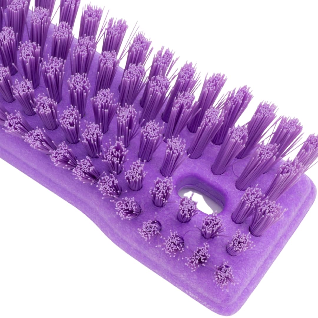 SPARTA Comfort Grip Scrub Brush Hand Brush for Bathroom, Kitchens, Countertop, Plastic, 8 Inches, Purple