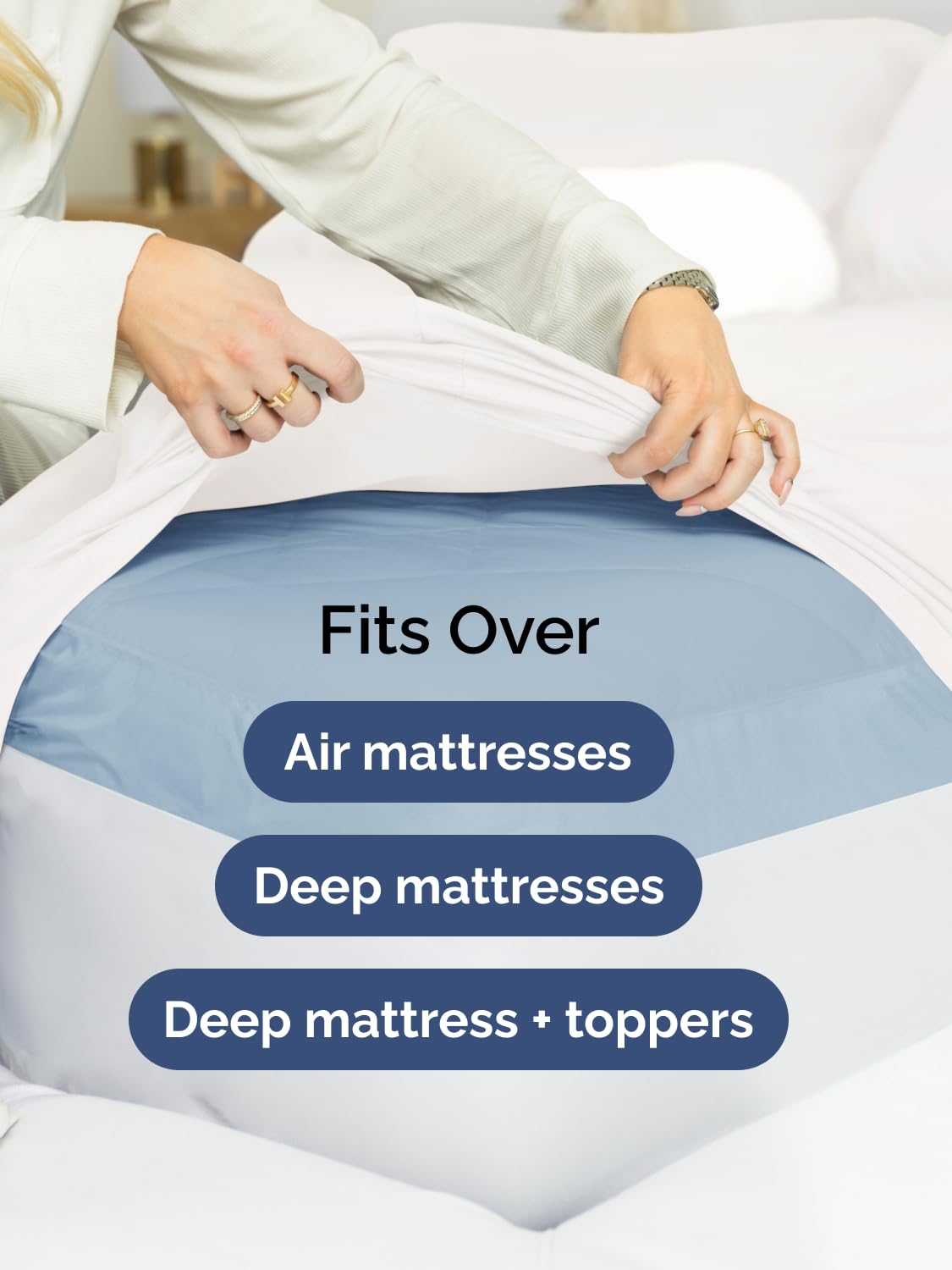 Extra Deep Queen Sheet Set - 4 Piece Breathable & Cooling - Antique White