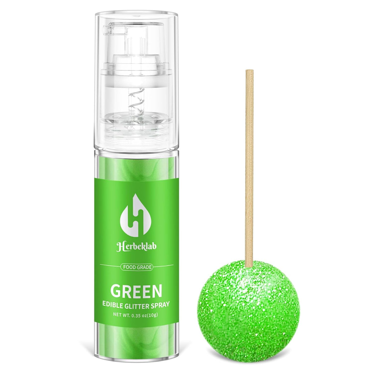 Green Edible Glitter Spray - 10g Edible Green Glitter for Cakes Food Grade Drink Glitter for Cocktails Chocolate Cake Pop Strawberry