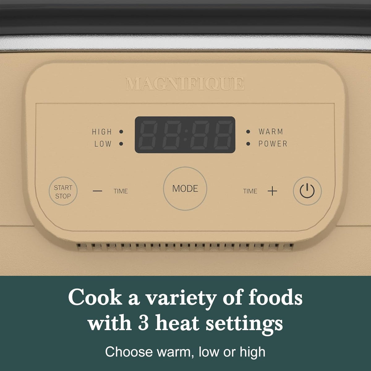 MAGNIFIQUE 6 Quart Programmable Slow Cooker Removable Healthy Nonstick Pot - Small Kitchen Appliance for Family Dinners - Serves 6+ People - Heat Settings: Keep Warm Brown Sugar