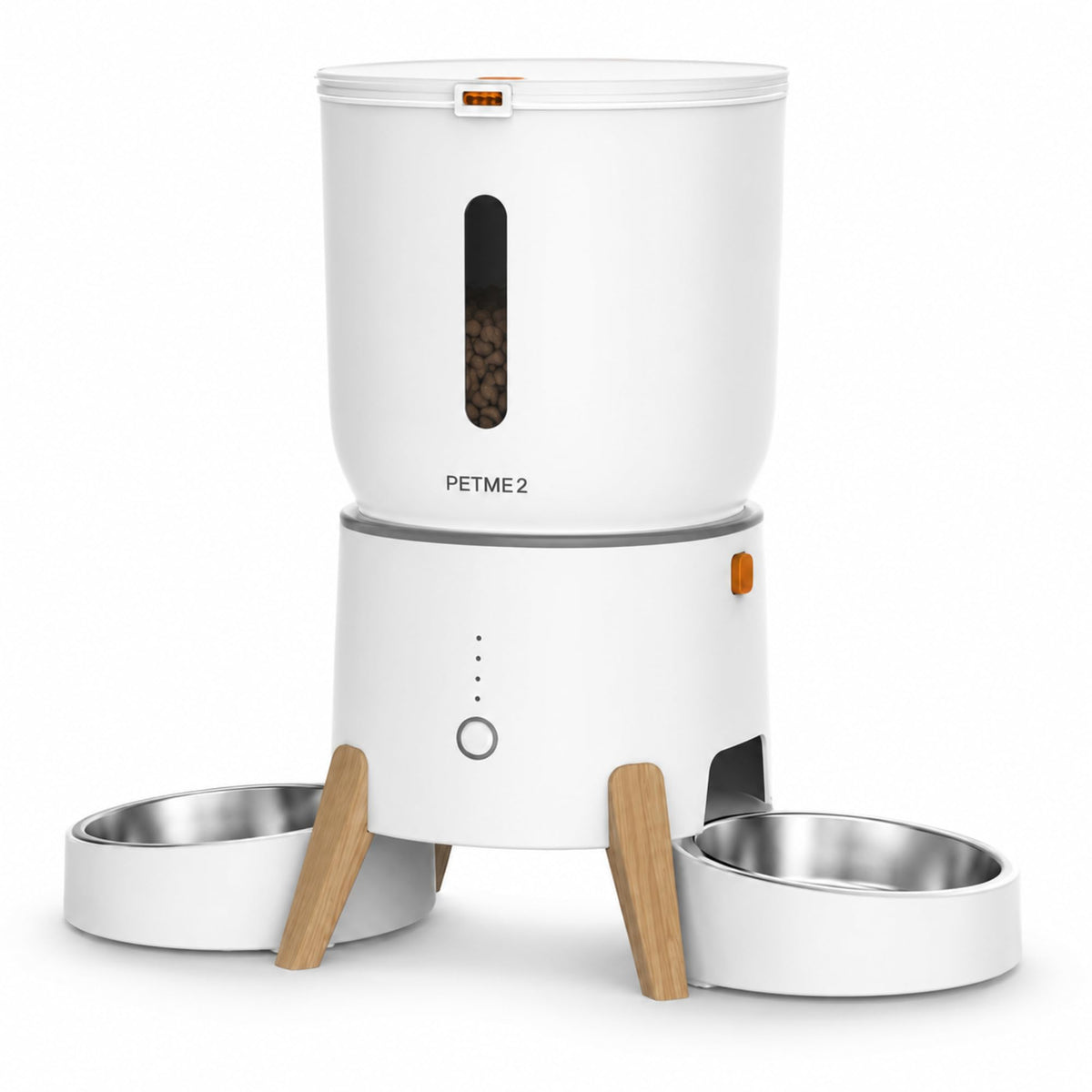 PETME2 Dual Bowl Automatic Cat Feeder - 5L WiFi Smart Elevated Cat Feeding Station with App Control, Voice Recording, Dual Power Options, Stainless Steel Cat Bowls & Anti-Jam Technology for Small Dogs