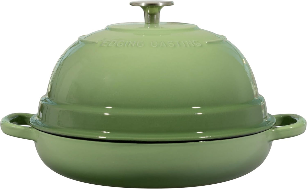 Enameled Cast Iron Dutch Oven Pot with Lid, Round Bread Oven for Homemade Sourdough Bread Baking, 6 Quart, Pistachio Green