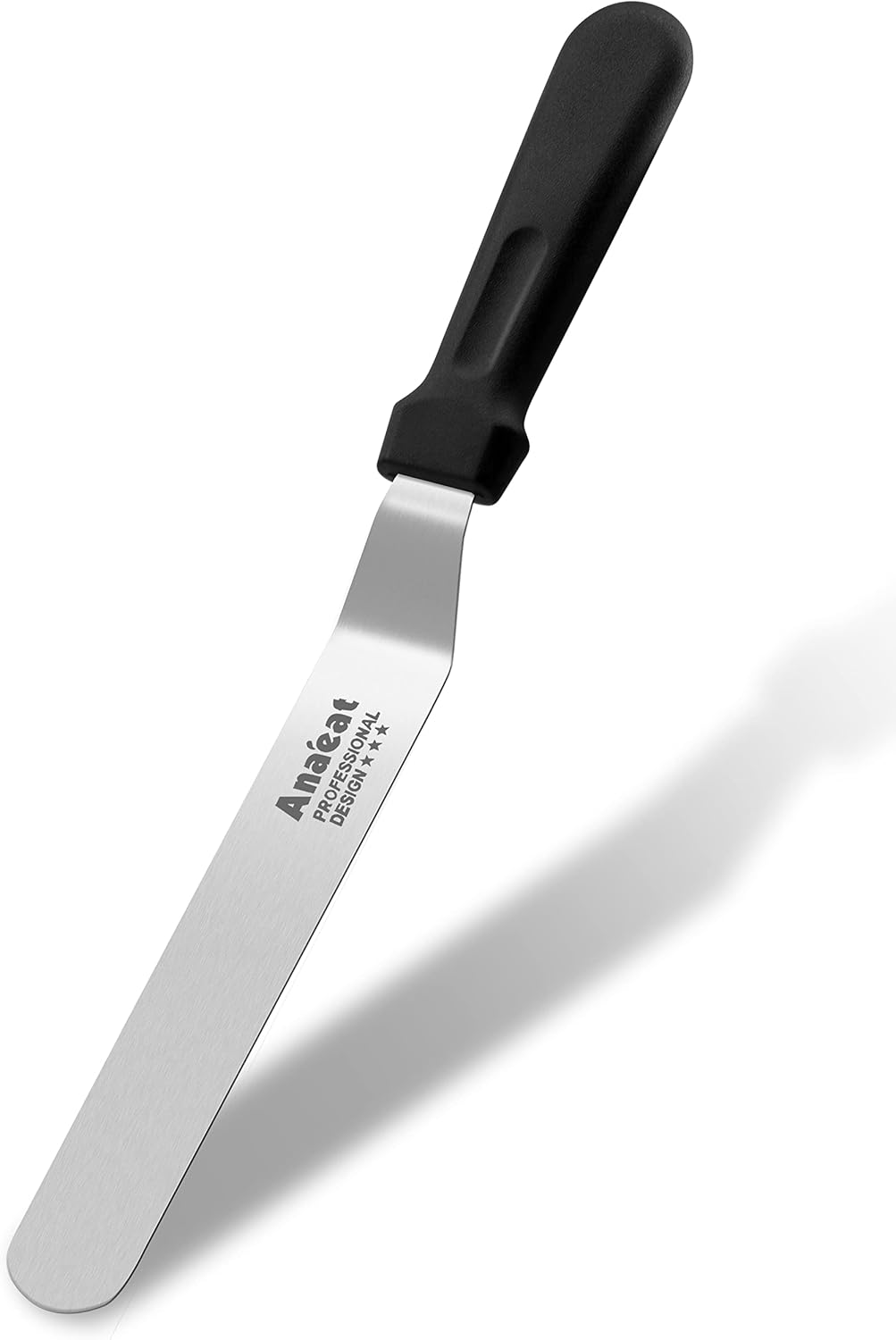 Anaeat Icing Spatula, Professional Cake Angled Offset Spatula with 8" Stainless Steel Blade - Thickened Frosting Knife with Durable Plastic Handle for Cake Decorating, Pastry & Baking