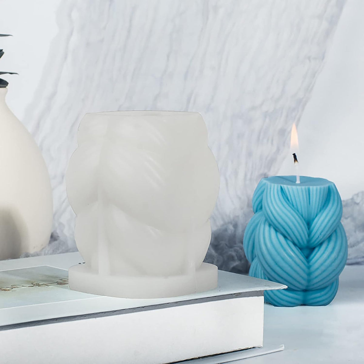 Spiral Candle Mold Spiral Cylinder Mold Pillar Candle Mold Soap Mold Clay Mold Candle Making Molds Craft Supplies 3D Mold Silicone Mold for Resin Resin Casting Mold