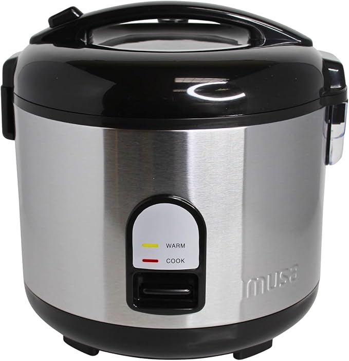 IMUSA 10cup Deluxe Stainless Steel Electric Rice Cooker with Steam Tray