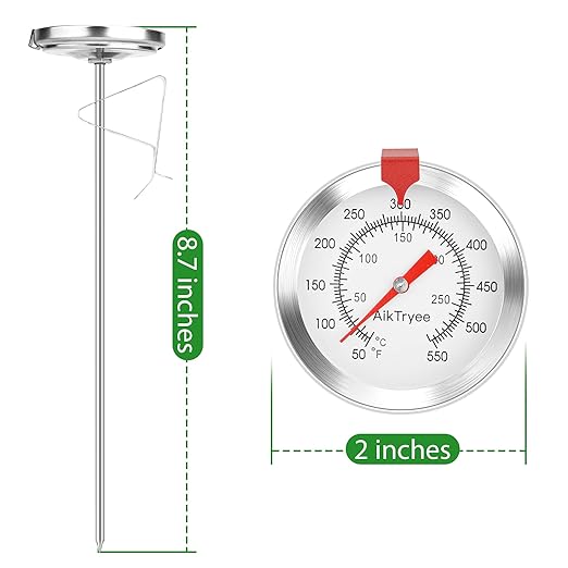 Candy Thermometer Cooking Thermometer with Instant Read Dial Meat Thermometer for Cooking Candy Deep Fry Oven by AikTryee