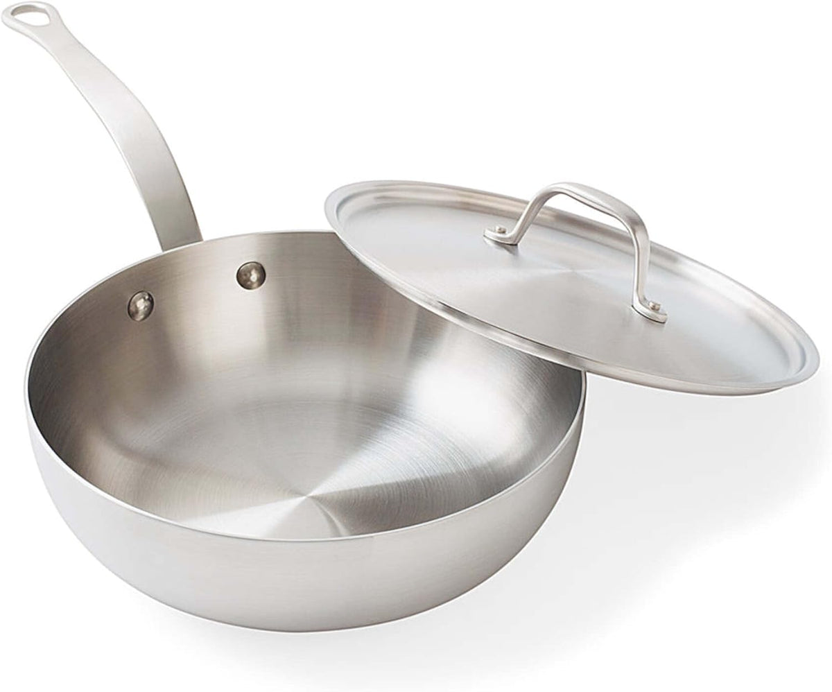 Daniel Boulud Kitchen - 7pc Cookware Set - French Inspired 5-Ply Stainless Steel Pots & Pans Cooking Set, Sturdy Heat-Resistant Handles, Induction Compatible & Oven Safe