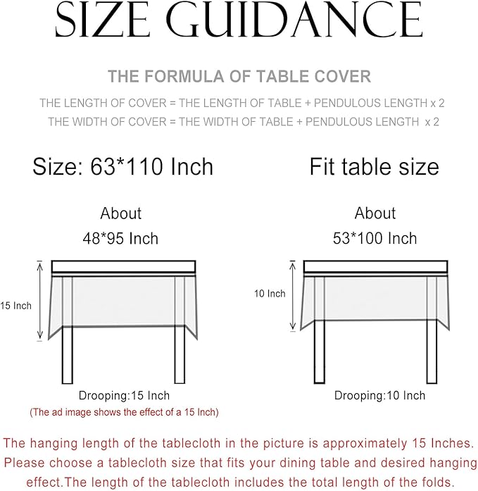 patdrea Designer Blue Tablecloth for Rectangle Table,Vintage Linen Leaves and Floral Pattern Extra Long Tablecloths,Farmhouse Decor Cover for Kitchen Dining Christmas,Thanksgiving,63"x110"-Ivar a