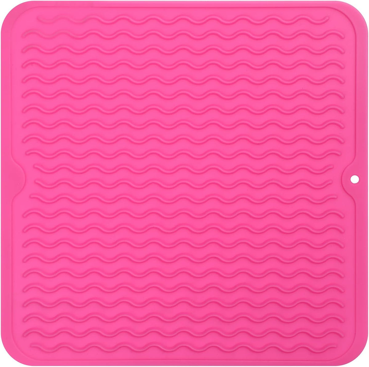 Silicone Dish Drying Mat for Multiple Usage,Easy clean,Eco-friendly,Heat-resistant Silicone Mat for Kitchen Counter or Sink,Refrigerator or Drawer liner Rose M 12 inches x 12 inches