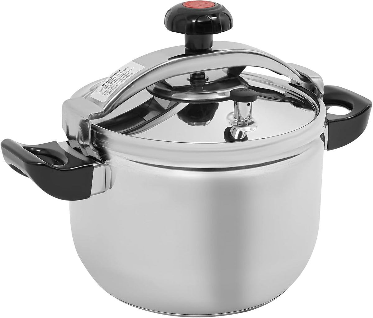 9.5 Quart Pressure Cooker Stainless Steel Pressure Canner, Large Capacity, Commercial Pressure Cooker Clamp On Type, Single Valves for Family or Commercial Use