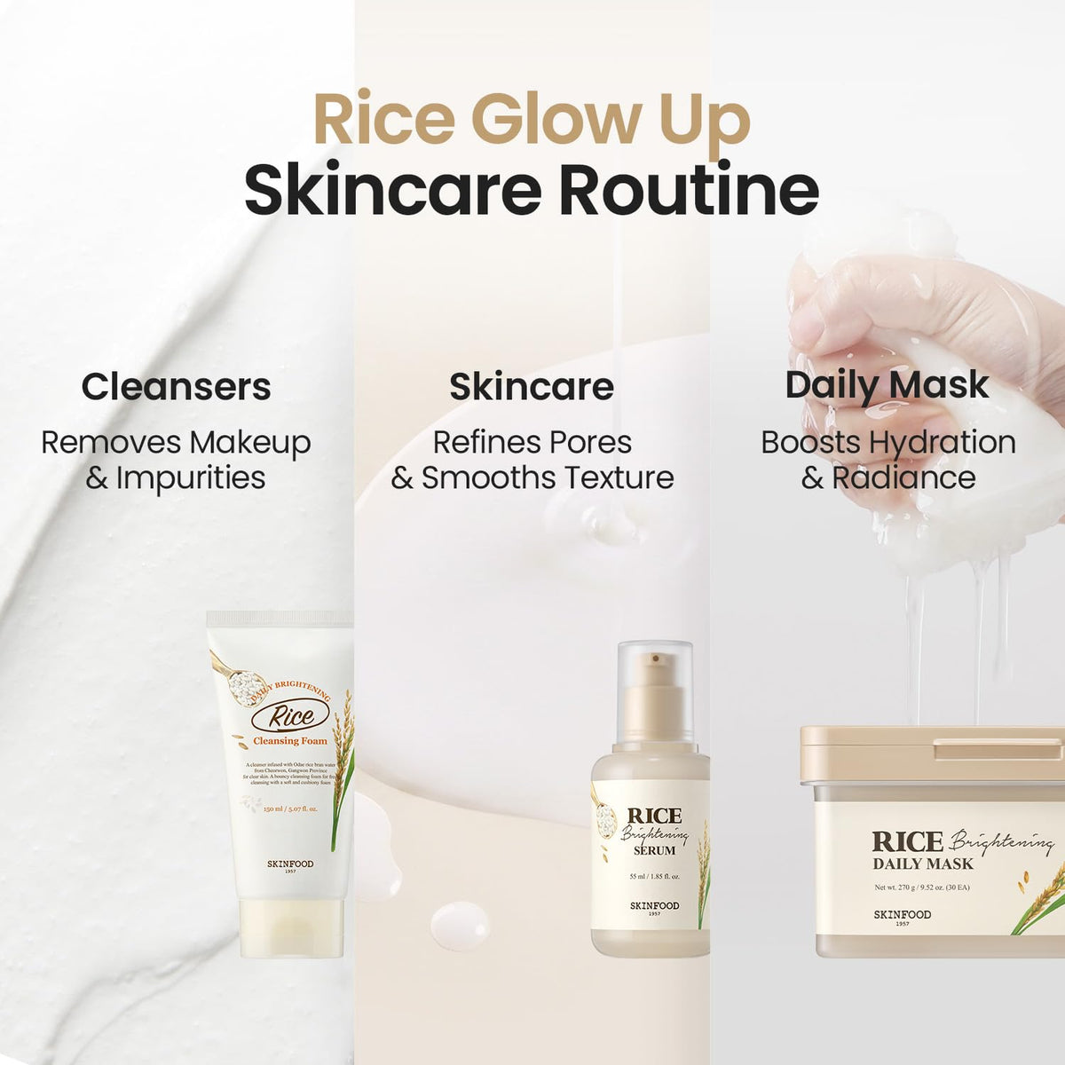 SKINFOOD Rice Cleansing Wipes - Daily Hypoallergenic Rice Nourishing Makeup Remover Tissue Wipe - Facial Skin Clear & Refreshed - Korean Beauty Face Wipes for Women - Travel Makeup Wipes (80 Sheets)