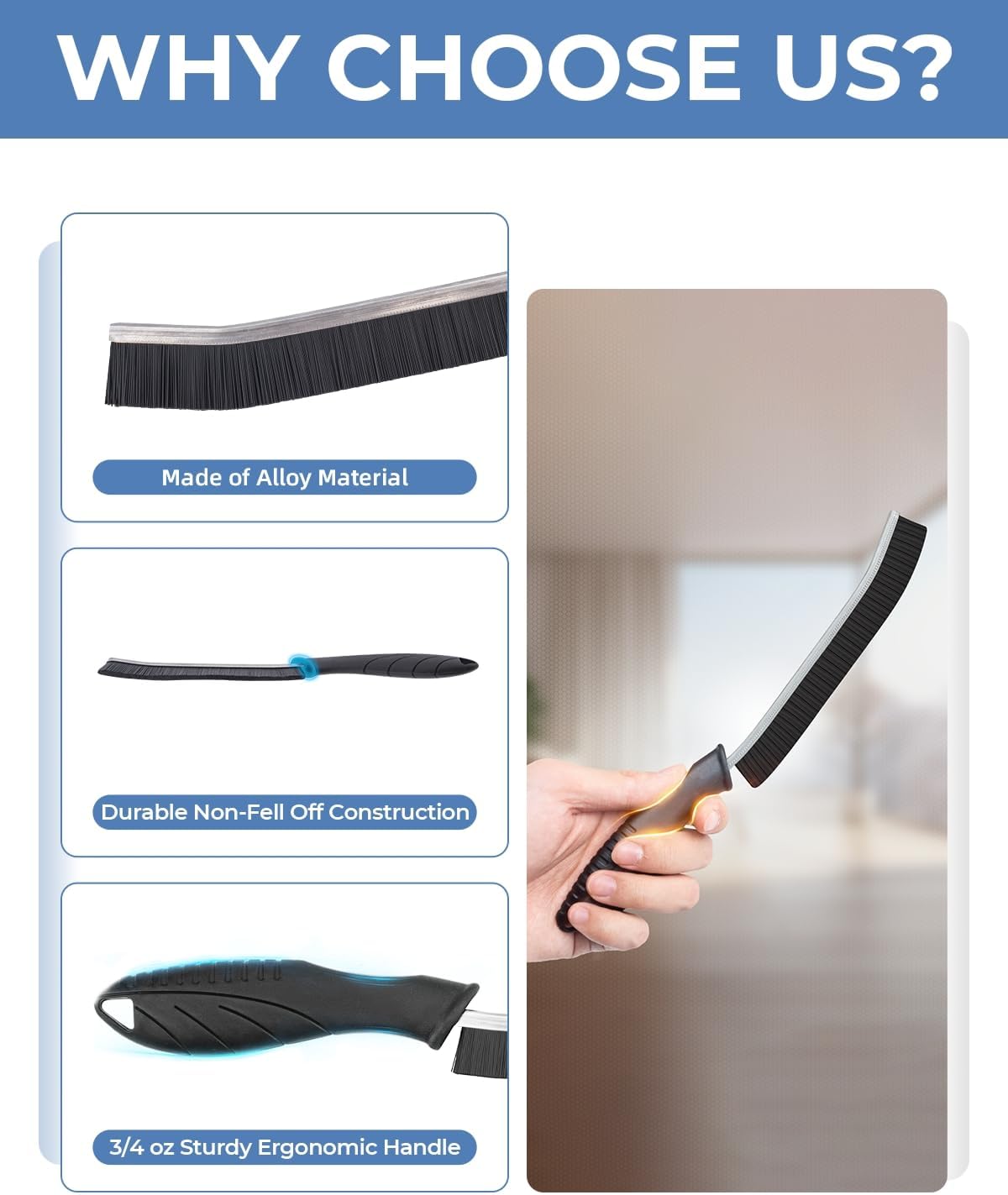 Crevice Cleaning Brushes, Cleaner Scrub Brush Tool for Hard to Reach Tight Space, Home Essentials, Cleaning Supplies for Shower, Bathroom, Kitchen, Toilet, Window