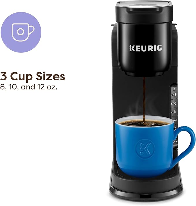 Keurig K-Express Single Serve K-Cup Pod Coffee Maker, 3 Brew Sizes, Strong Button Feature, 42oz Removable Reservoir, Black