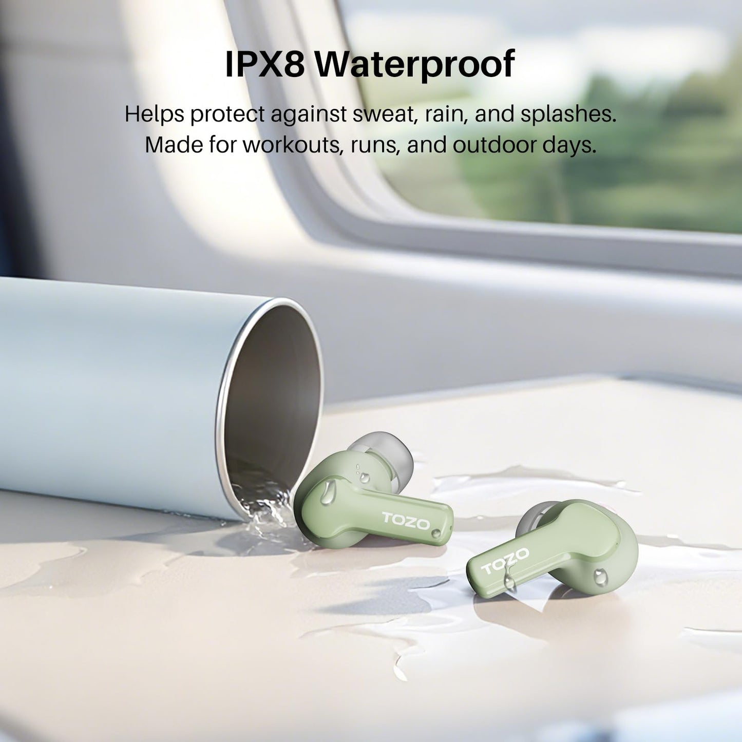 TOZO Hybrid Active Noise Cancelling in Ear Wireless Earbuds, 68H Playtime