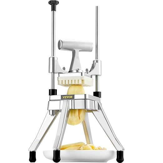 VEVOR Commercial Vegetable Fruit Chopper 1/4" Blade Heavy Duty Professional Food Dicer Kattex French Fry Cutter Onion Slicer Stainless Steel for Tomato Peppers Potato Mushroom