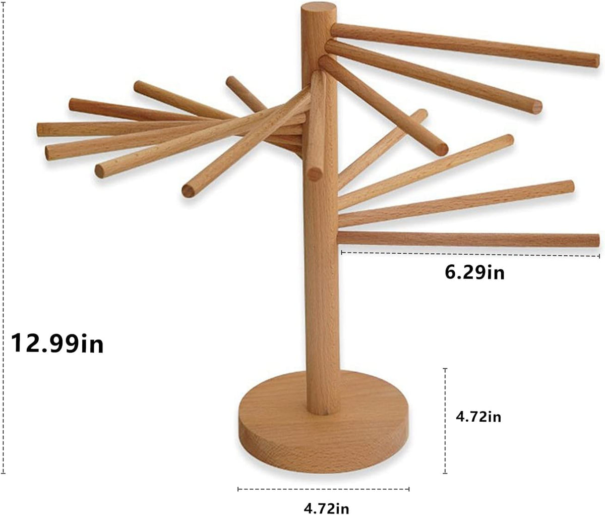 Wood Collapsible Homemade Household Noodle Dryer Rack Hanging Pasta Drying Rack for Home Kitchen