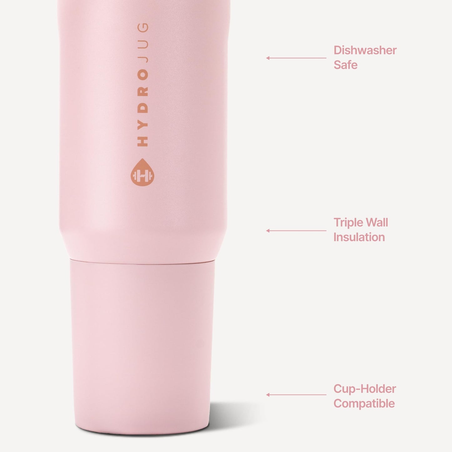 HydroJug Sport 20 oz Insulated Stainless Steel Water Bottle, Pink Sand