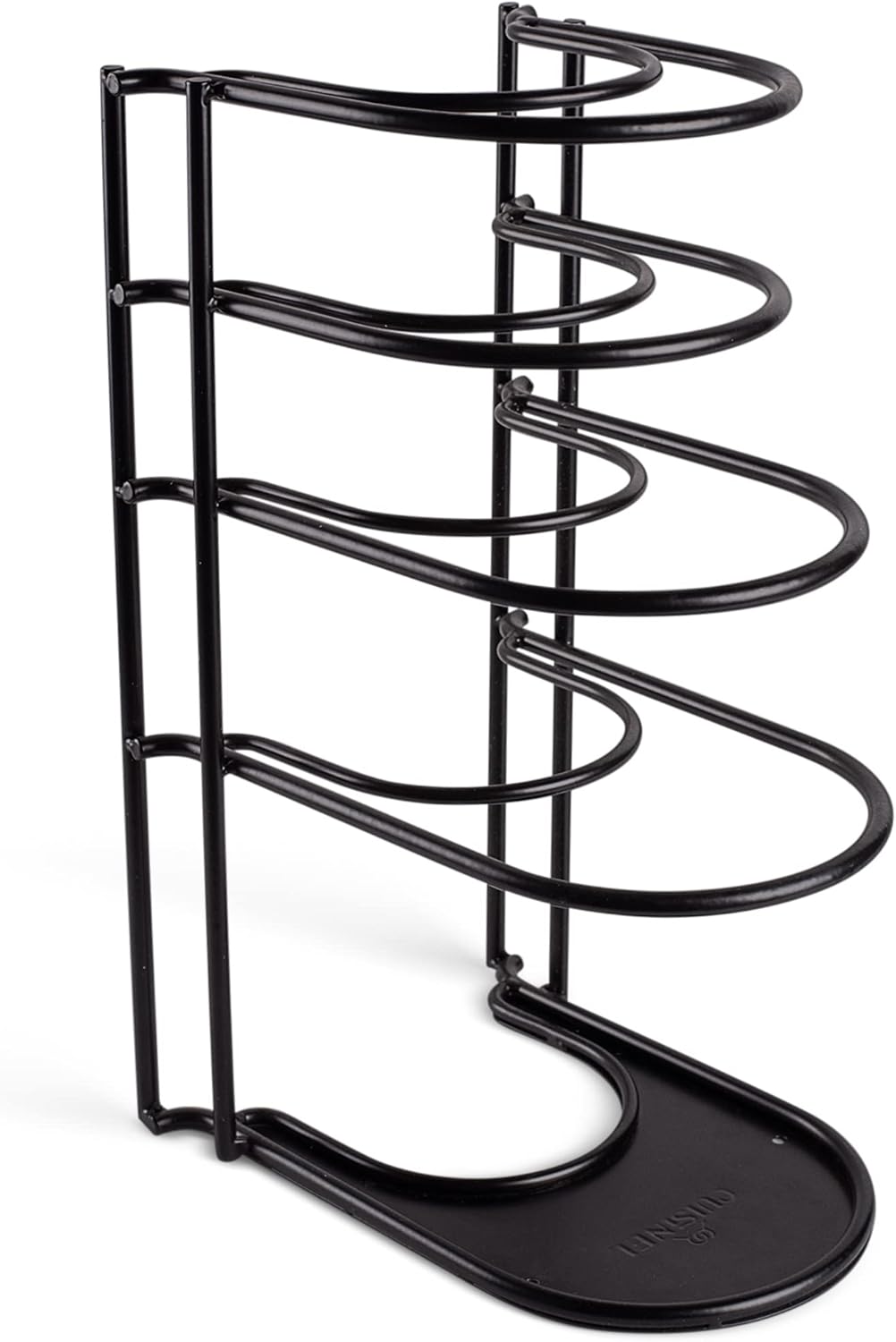 Cuisinel Pots and Pans Organizer Rack - 60 to 100-LBS Capacity Extremely Heavy Duty - 8mm Thick - Made in India - Matte-Black 15.9"-Tall 5-Tier Space Saving Kitchen Cookware Storage