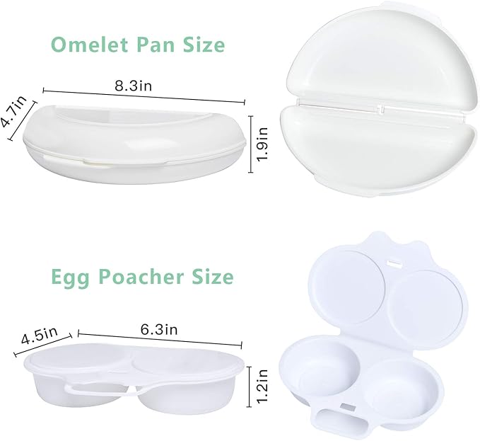 Easy Egg Breakfast Set Akamino Microwave Omelet Pan and Egg Poacher - BPA Free Egg Maker Easy to Use and Non-Stick Breakfast Egg Cookware