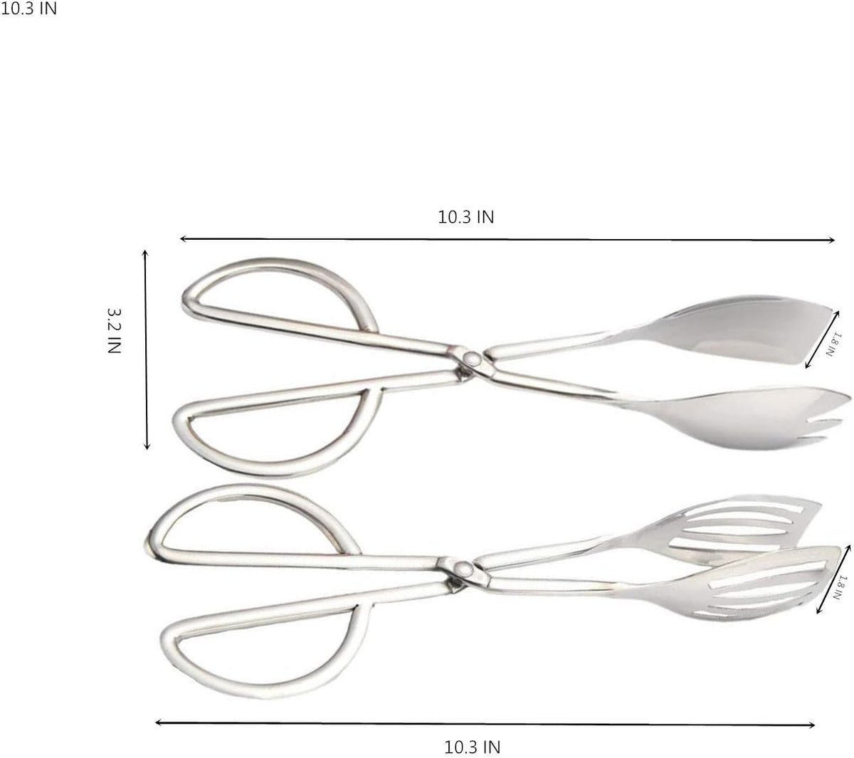 Stainless Steel Buffet Tongs - Set of 2, 10.3'