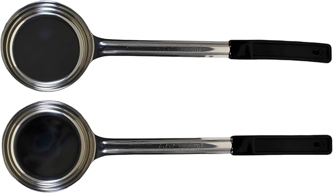 6 Ounce Solid Stainless Steel Portion Control Ladle Spoon for Measuring and Serving; Commercial Grade Serving Scoops [Pack of 12]