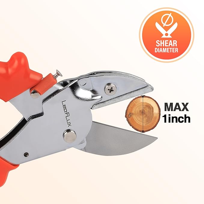 8" Professional Heavy Duty Anvil Pruning Shears with SK-5 Blades, Garden Shears for Dry Stems and Small Branches, Gardening Scissors, Clippers for Wood, Plastic, Rubber, Leather | LFXP1108