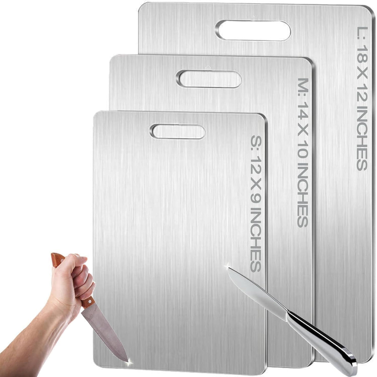 Titanium Cutting Board - 2025 New Upgrade 100% Pure Titanium Cutting Boards for Kitchen Double Sided Non Toxic Titanware Cutting Board,Hygiene Durable Dishwasher Safe Chopping Board (18"L x 12"W)