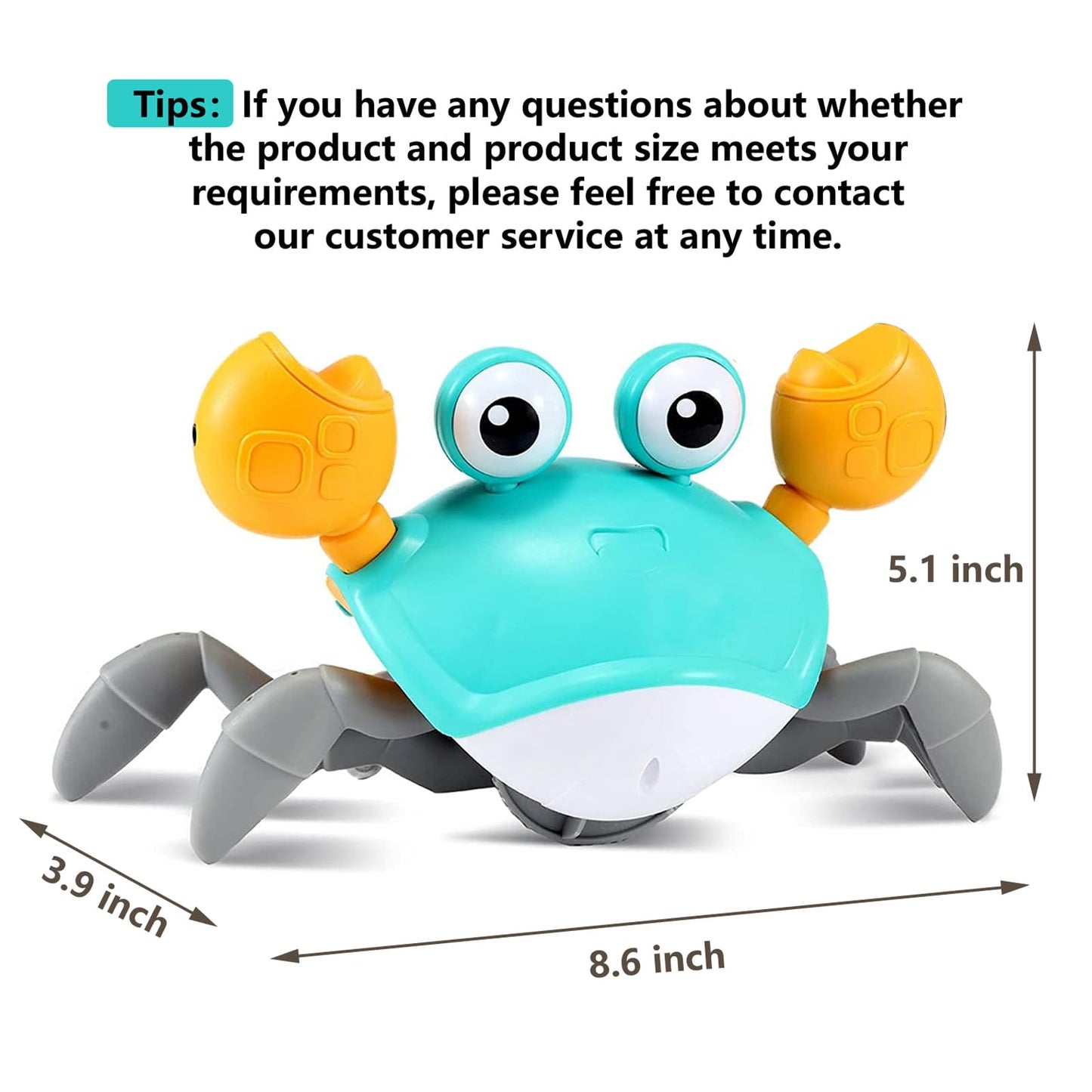 control future Crawling Crab Toy for Little Ones, Tummy Time Toy with Music and Lights, Interactive Moving Crab for Crawling, Walking and Early Development, Birthday Gift for Kids