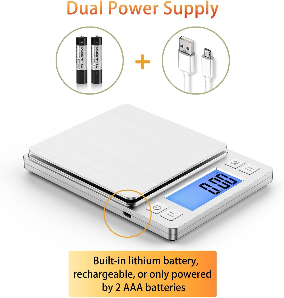 BOMATA 0.01g Small Digital Gram Scale, USB Rechargeable, Upgraded 1kg Jewelry Scale with Larger Display and Hold Function, High Precision, Grams and oz for Herb, Coin, Powder, Gold, Yeast, Kitchen
