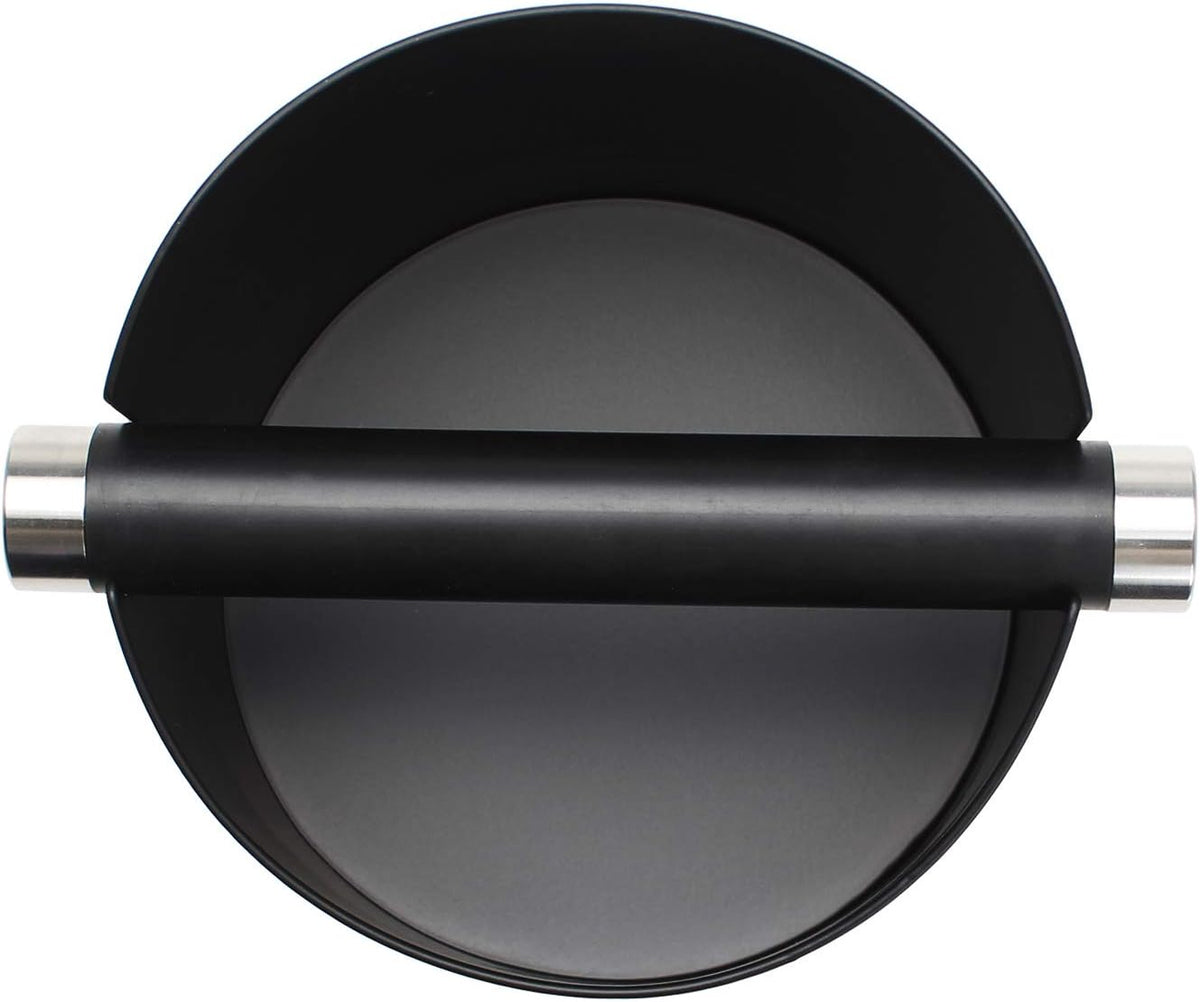 DIBTSA Espresso Knock Box, Stainless Steel Coffee Grounds Knock Box, With Removable Knock Bar and Non-Slip Rubber Base (Black)