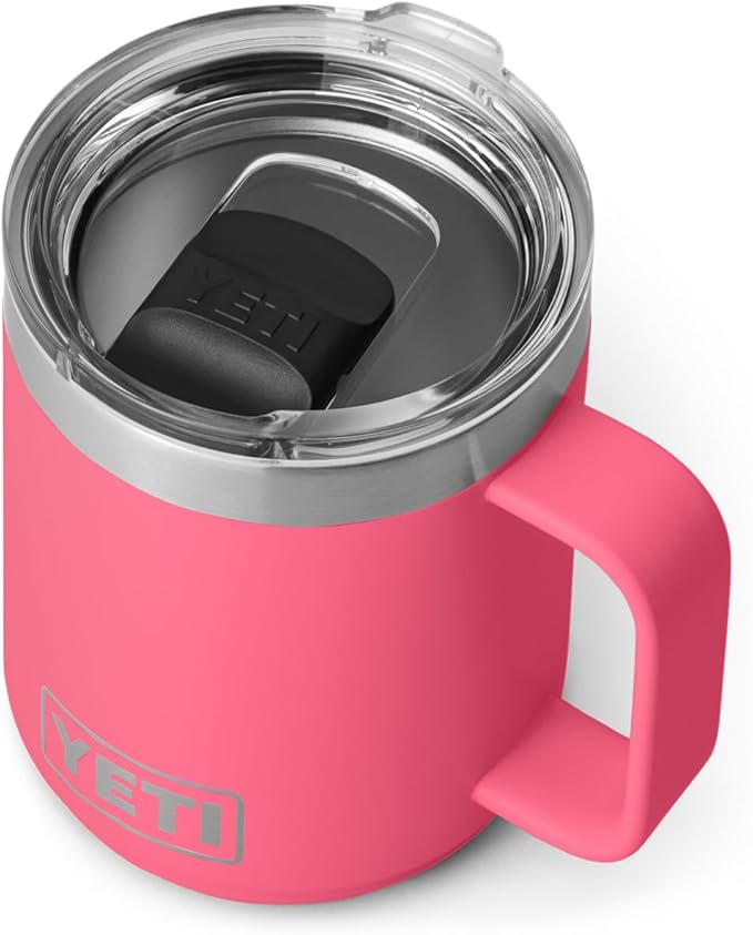 YETI Rambler 10 oz Stackable Mug, Vacuum Insulated, Stainless Steel with MagSlider Lid, Tropical Pink