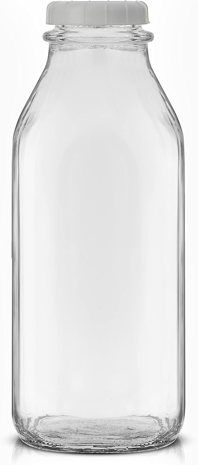 JoyJolt Glass Milk Bottles with Lids and Pourer – 32 Oz, 3 Pack Airtight Heavy Duty Reusable Glass Bottles, Leakproof, BPA-Free, Food Grade, Dishwasher Safe Jug, Pitcher for Milk, Juice, and Water