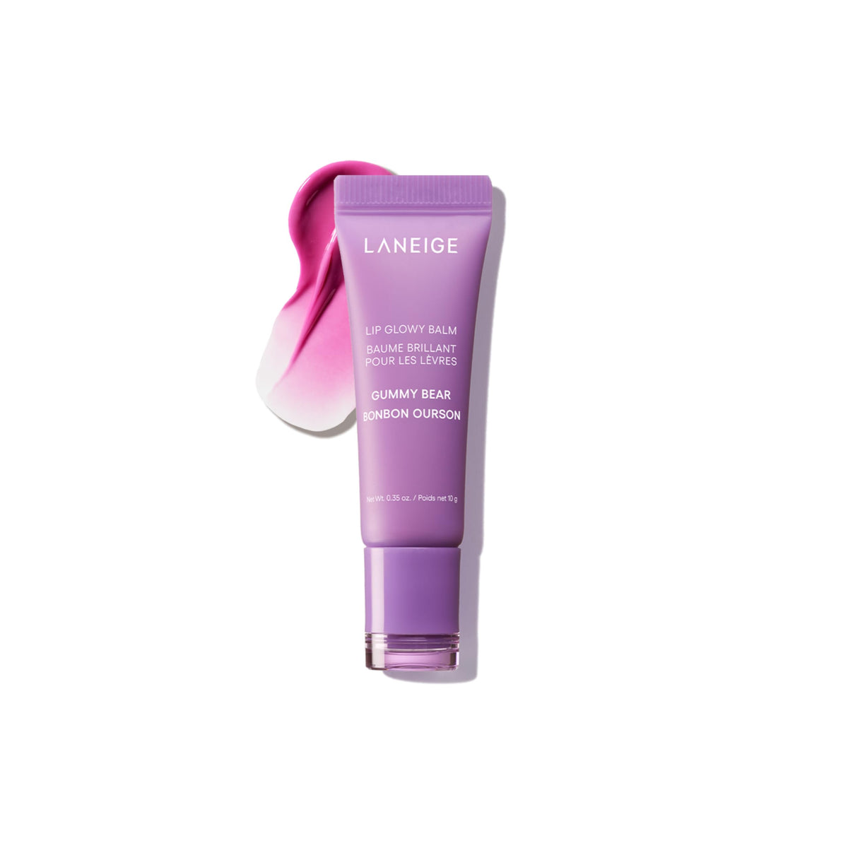 LANEIGE Lip Glowy Balm: Sheer Tinted Lip Treatment Balm Tube with Shea & Murumuru Butters for Hydrating, Moisturizing, Glossy, Non-Sticky Shine, Berry | Korean Skin Care, Gummy Bear