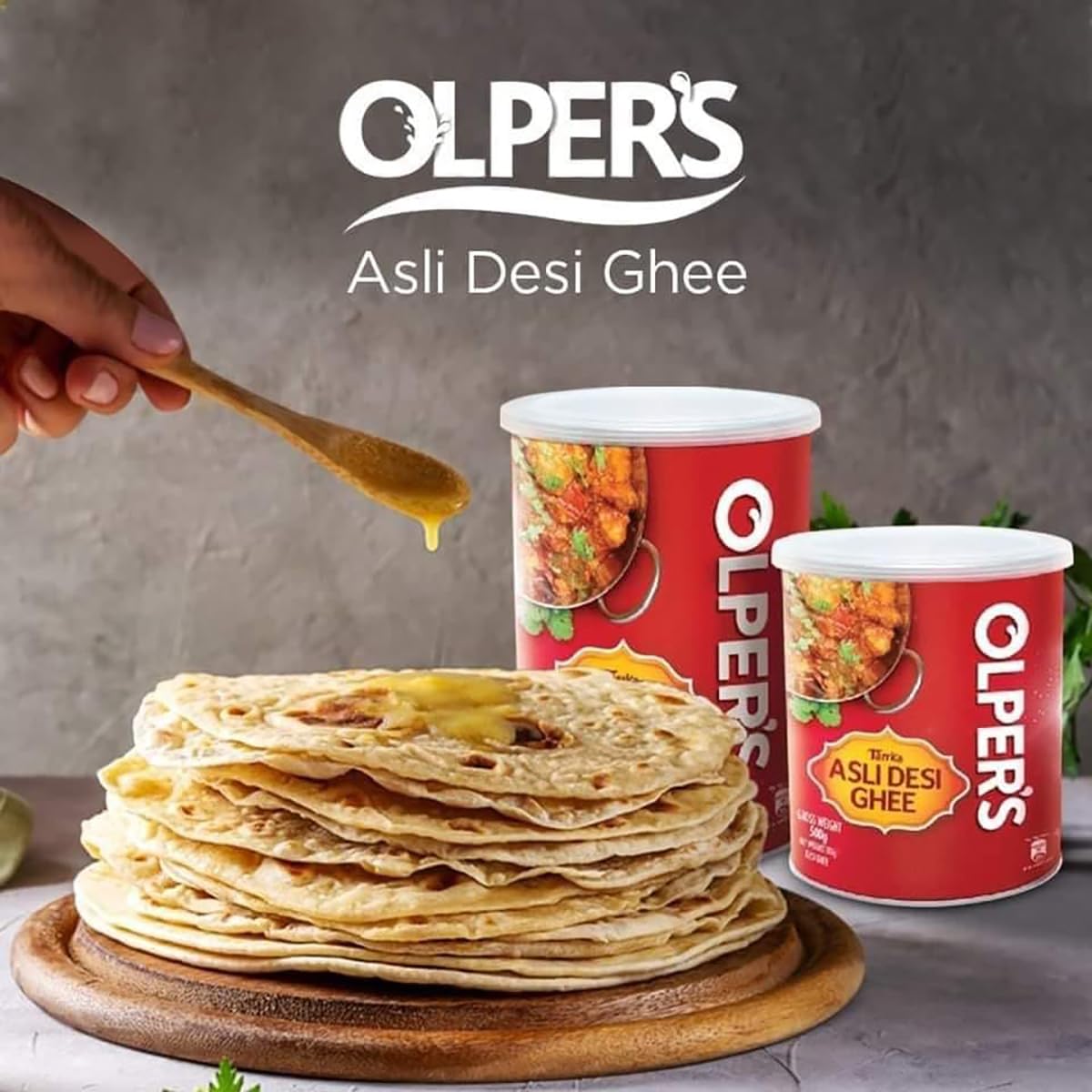 Olper's Tarrka Asli Desi Ghee 1 kg (35.27 Oz) | Pack of 2 | Authentic Clarified Butter | Ideal for Sautéing, Roasting, Baking and Curries