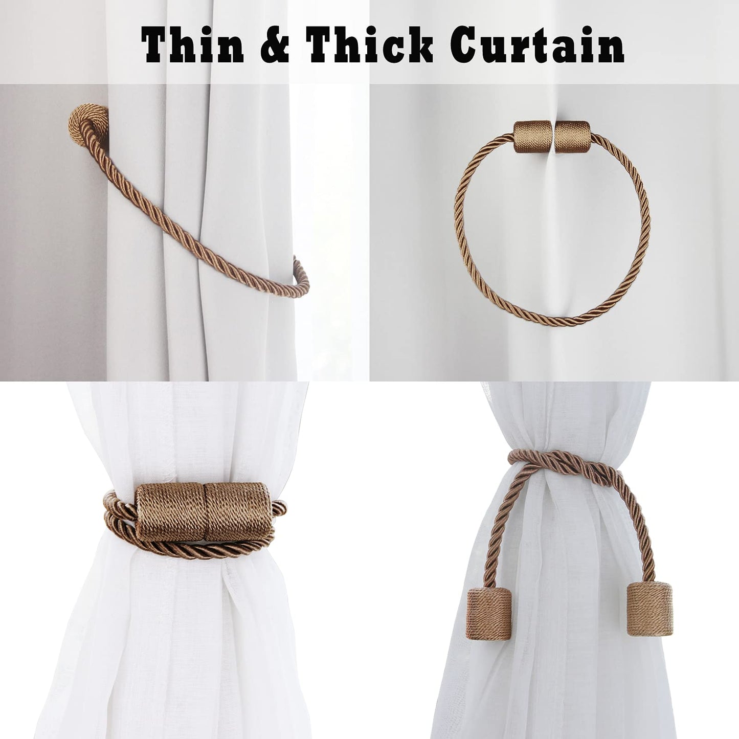 Magnetic Curtain Tiebacks Holdbacks Decorative Tie Backs for Windows Porlau