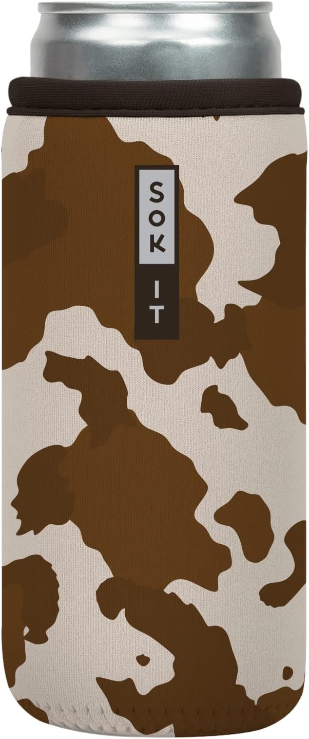 Sok It CanSok Sleeve for Beer & Soda Insulated Neoprene Cover (Cowgirl, 12oz Slim Can Sleeve)